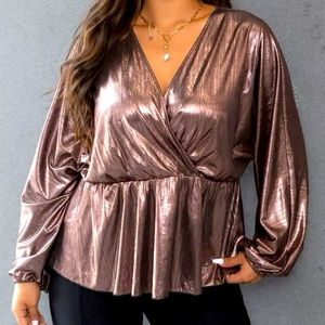 Pink metallic blouse